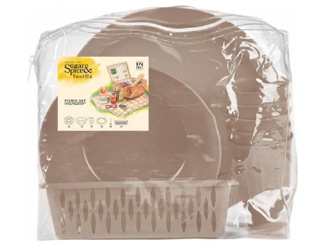 Набор для пикника Sugar&Spice Vanilla на 5 персон (18 предметов) латте